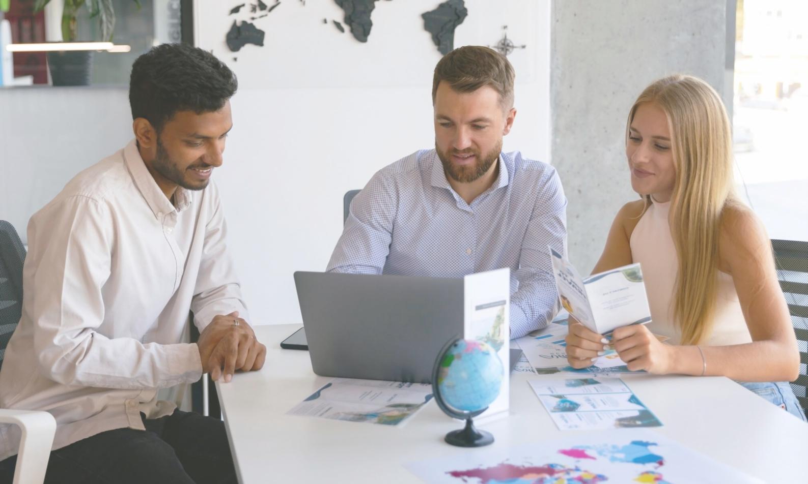 Financial planning workspace with charts and calculations