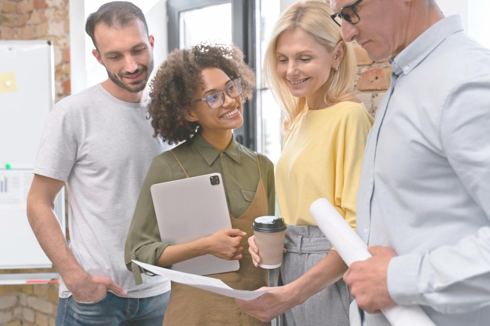 Financial planning workspace with documents and calculator